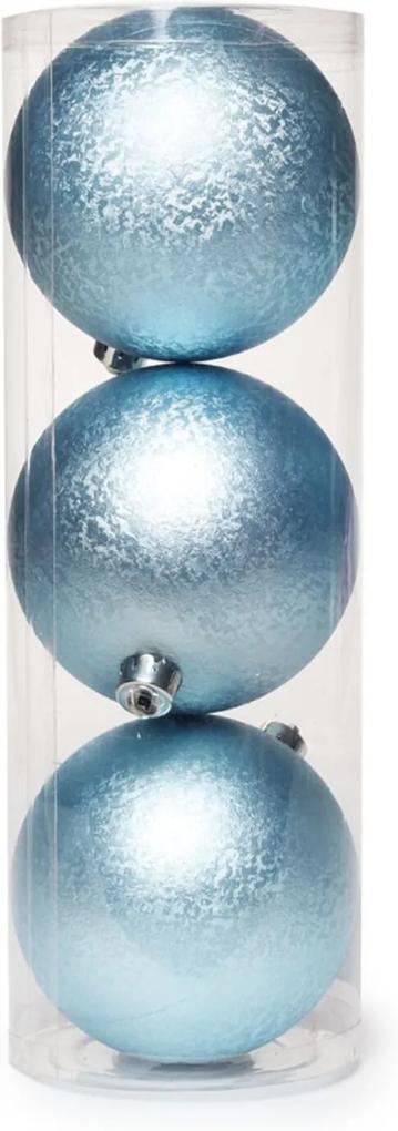 Bola De Natal P/Pendurar Árvore De Natal 3Pçs 8Cm Azul Claro