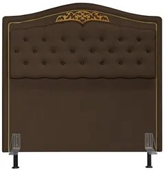 Cabeceira Cama Box Casal 140cm com Tachas Imperial Veludo J02 Chocolat