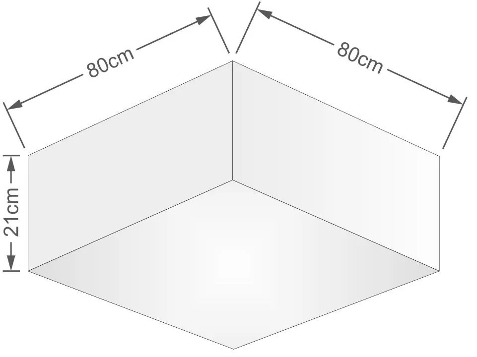 Plafon Quadrado Vivare Md-3060 Cúpula em Tecido 21/80x80cm - Bivolt