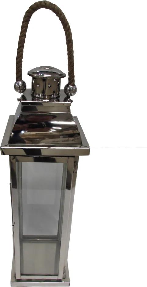 Lanterna Decorativa em Vidro e Alumínio 65 cm x 16 cm