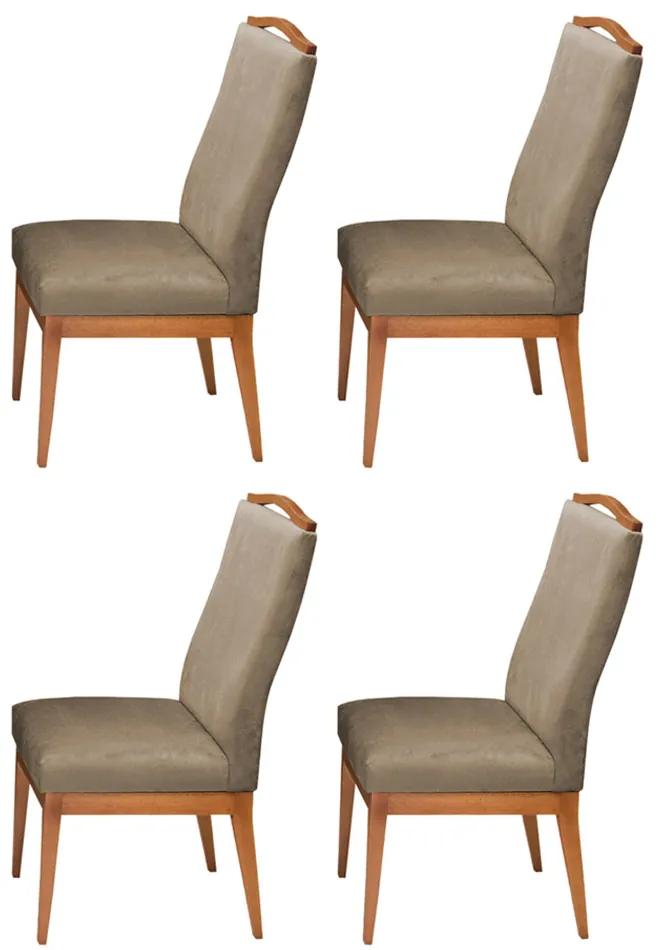 Conjunto 4 Cadeiras Decorativa Lara Aveludado Nude