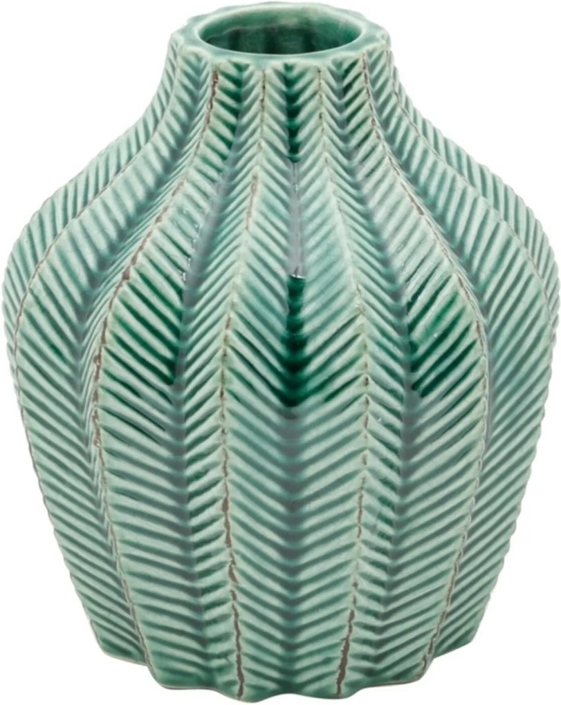 Vaso de Cerâmica Verde Leaves Pequeno Urban Home