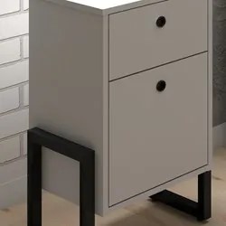 Gaveteiro Home Office 2 Gavetas Estilo Industrial New Port F02 Branco