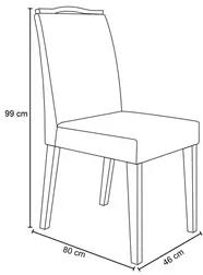 Kit 2 Cadeiras Estofadas Para Sala de Jantar Bella N04 Vanilla/Ipê - M