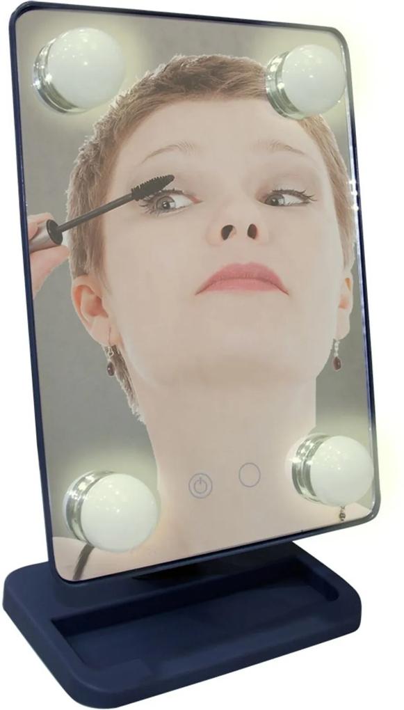 Espelho para maquiagem Vivitar Vanity Mirror com iluminação por LED e rotação 360° - Cinza