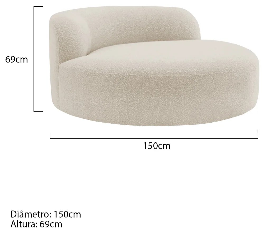 Poltrona Orgânica Chaise Rússia Bouclé - ADJ Decor