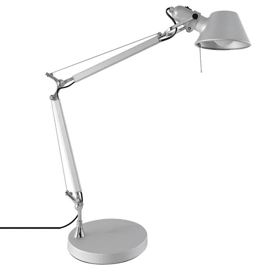 Luminaria De Mesa Metal Prata Cromado Drain Office