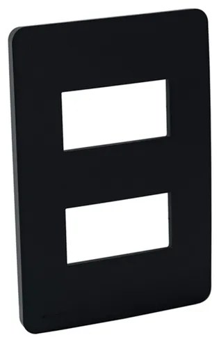 Placa 4x2 Termoplastico Black 2 Modulos Orion