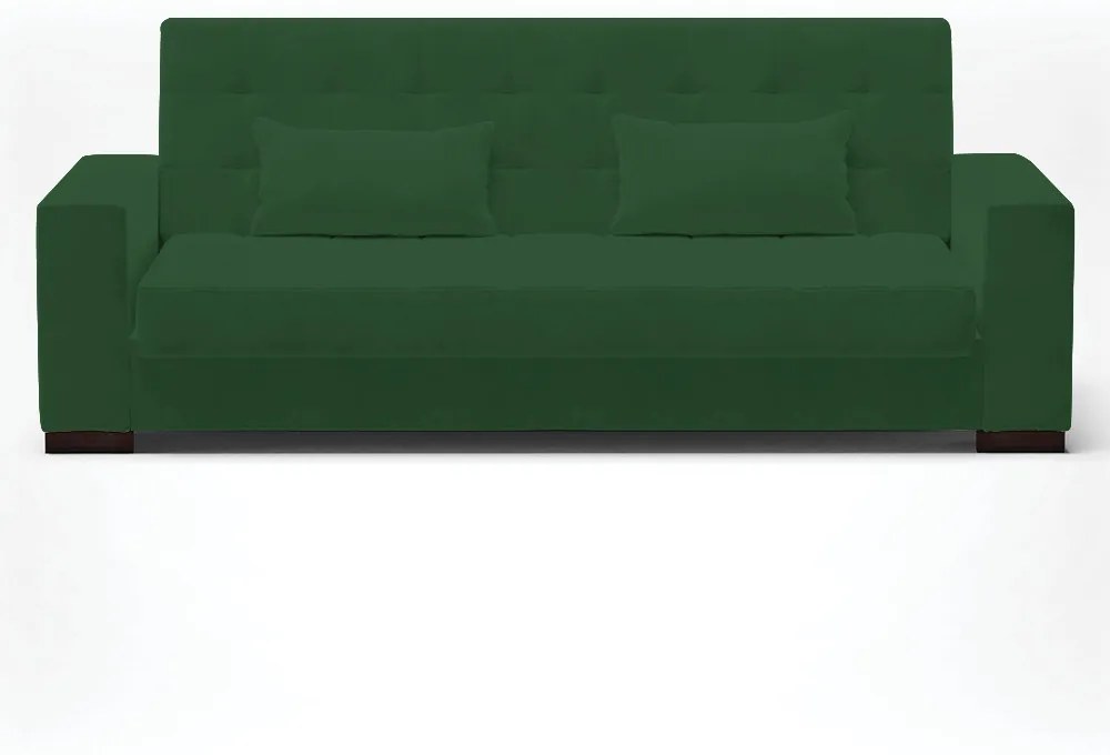 Sofá Cama Casal 3 Lugares 210cm Lisboa Veludo  D03 - D'Rossi - Verde