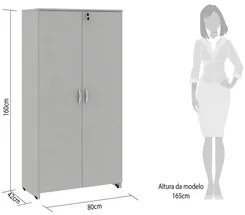 Armário de Escritório Multifuncional 2 Portas 80cm Web15 G04 Cinza - M