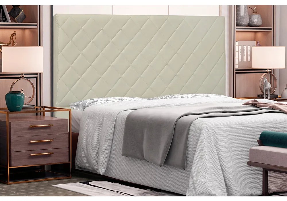 Cabeceira Dubai Para Cama Box Solteiro 90 cm Corino - D'Rossi - Bege