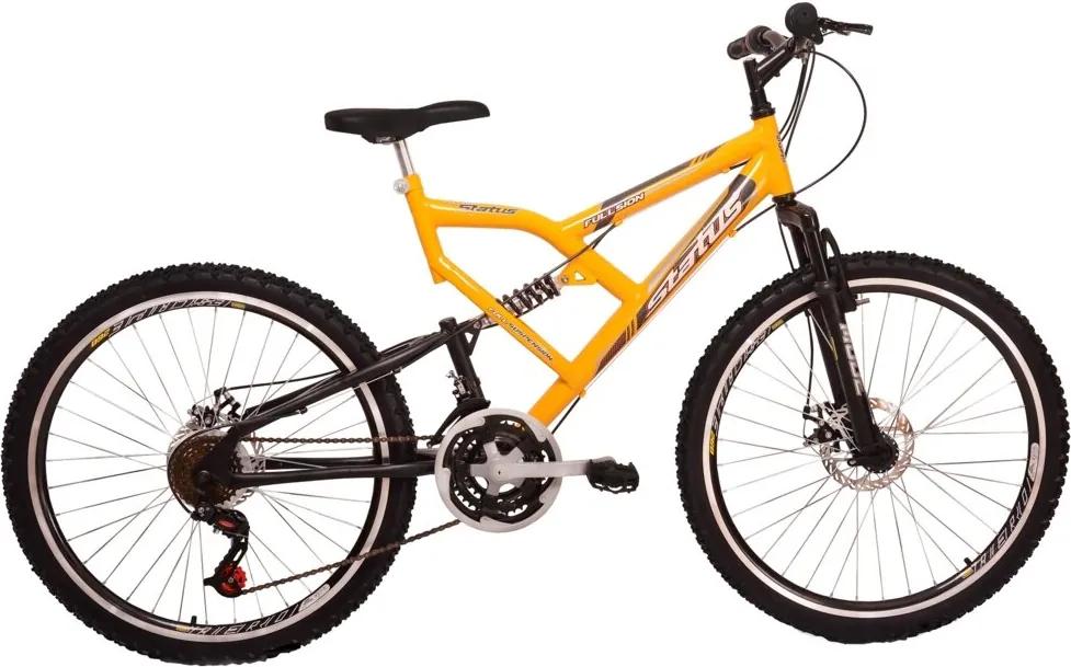 Bicicleta Status Bike Aro 26 18v Dupla Susp. (Freio à Disco) - Amarela