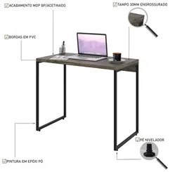 Mesa de Escritório Escrivaninha 90cm Dynamica Industrial C08 Carvalho