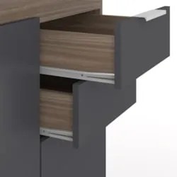 Armário de Cozinha Com Tampo CP01 180cm Pérola Freijó/Grafite Z34 - Mp