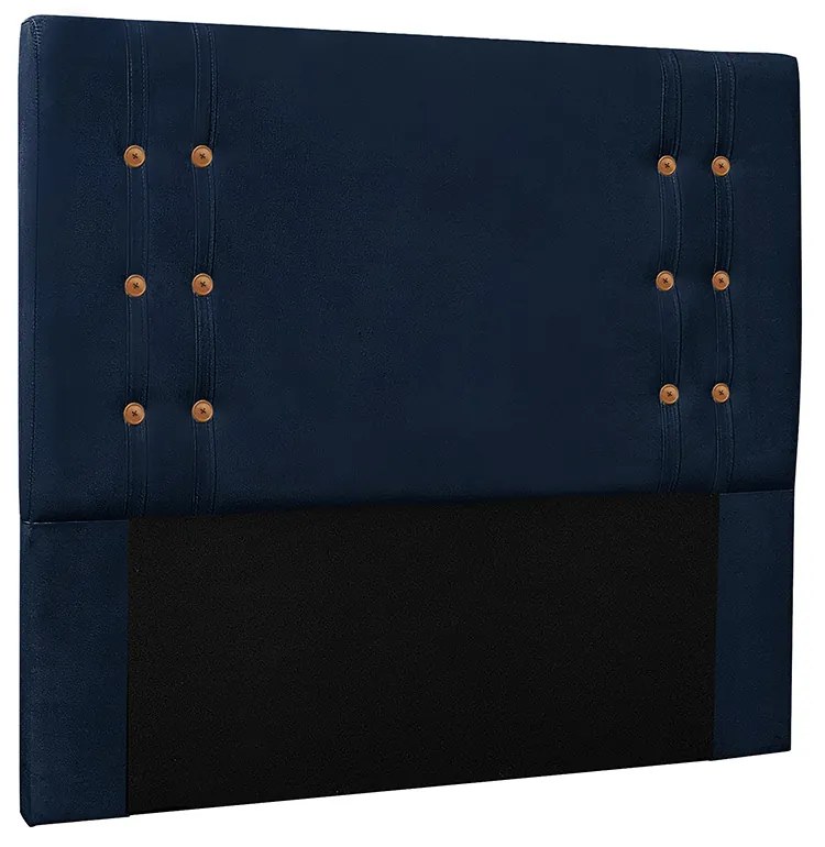 Cabeceira Gênova Para Cama Box Solteiro 90 cm Suede Azul Marinho - D'Rossi