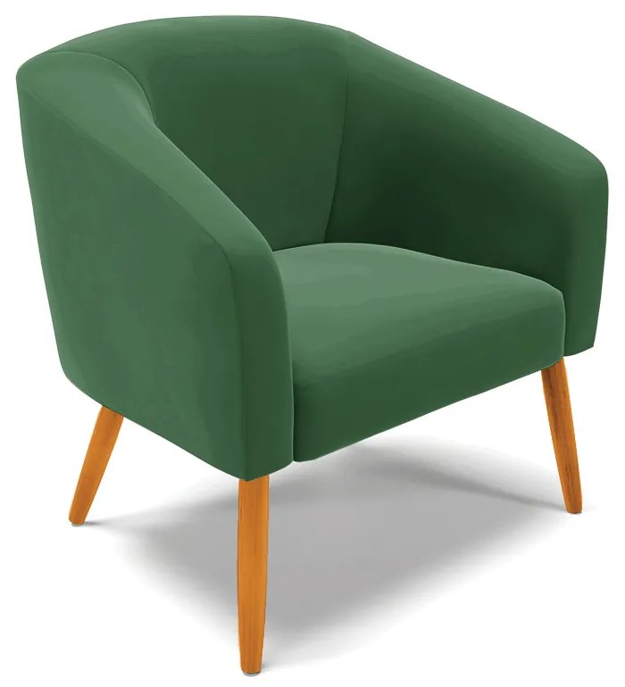 Poltrona Decorativa Pé Palito Castanho kit 2 Stella Veludo D03 - D'Rossi - Verde Esmeralda