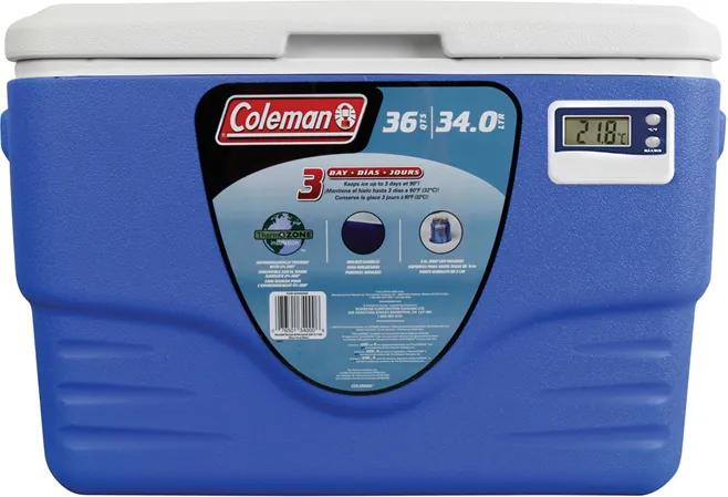 Caixa Térmica com Termômetro 36 QT Azul 34 Litros - Coleman