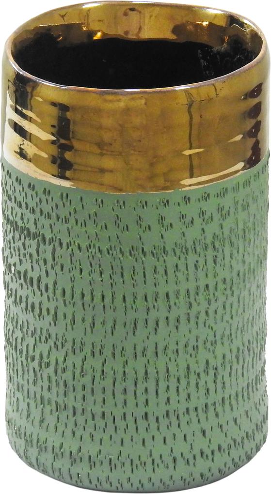 Vaso Decorativo em Cerâmica Pequeno Verde - 18x11cm