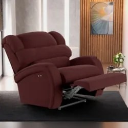 Poltrona do Papai Reclinável Kalie Power Touch Massagem FH9 Veludo Vin