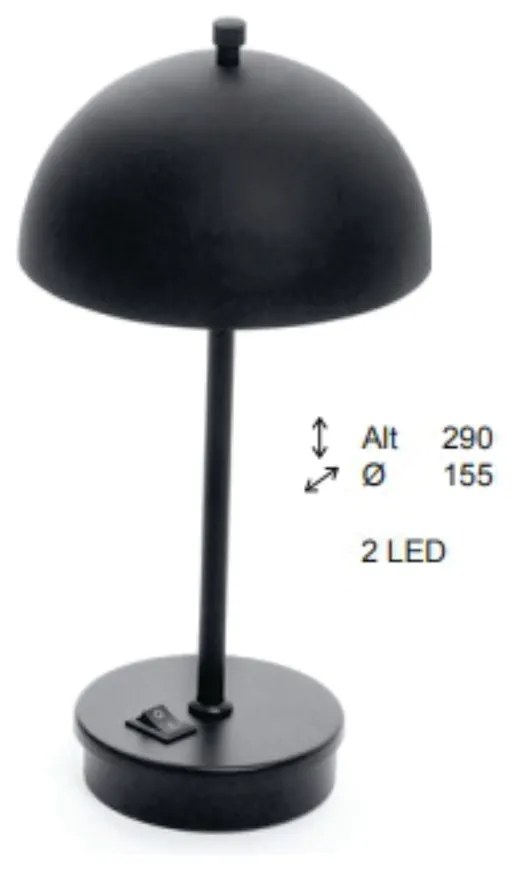 Abajur Freedon Cúpula Indireta Ø15,5X29Cm 1Xled 0,5W 3000K - Old Artis... (PRETO / DOURADO BRILHO, 110V)