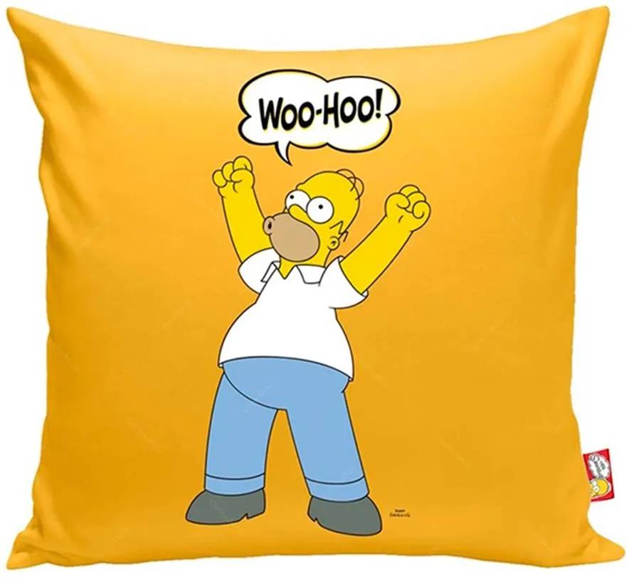 Almofada Homer Simpson Amarela - The Simpsons em Poliéster - 40x40 cm