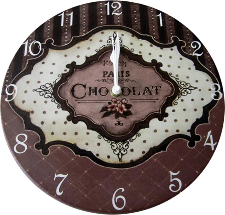 Relógio de Parede Paris Chocolat em Madeira MDF - 28 cm