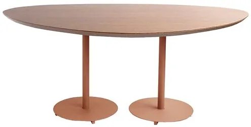 Mesa Jantar Orgânica Grande Aço Terracota Tampo Cumaru Amarelo 180cm - 74787 Sun House