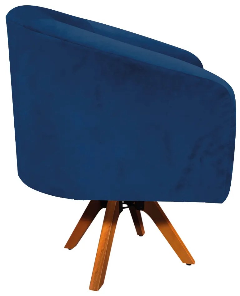 Poltrona Decorativa Giratória MM30 Kit 2 Stella Suede Azul Marinho D03 - D'Rossi