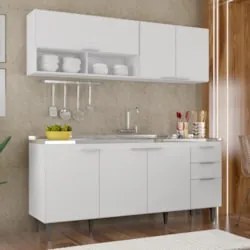 Armário de Cozinha CP01 Com Pia 180cm Pérola Z34 Branco - Mpozenat