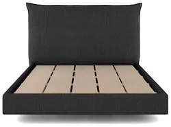 Cama Casal Flutuante Com Cabeceira 140cm Lyra S05 Linho Preto - Mpozen