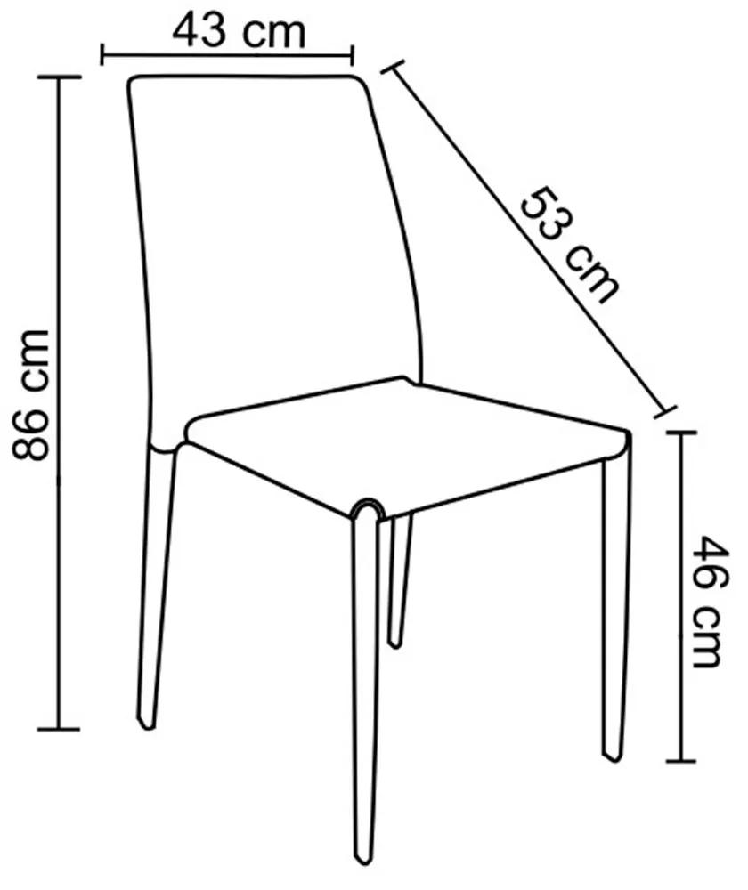 Kit 6 Cadeiras Decorativas Sala e Cozinha Karma PVC Nude G56 - Gran Belo