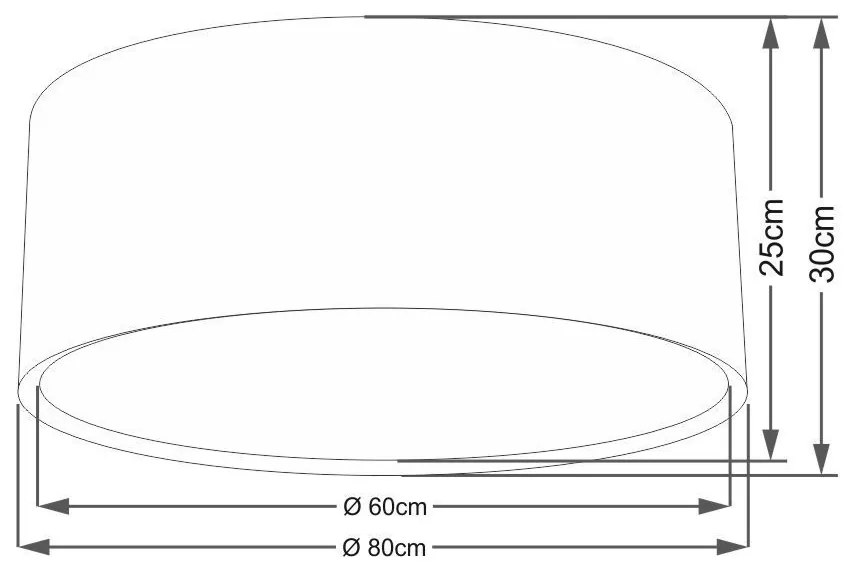 Plafon Cilíndrico Duplo Vivare Md-3038 Cúpula em Tecido 80x30cm - Bivolt