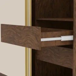 Guarda Roupa Casal 200cm 3 Portas Duke Flex Imbuia/Fendi V02 - Mpozena
