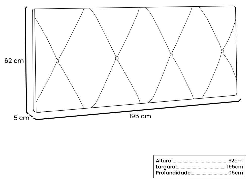 Cabeceira Painel Aquilla Para Cama Box King 195 cm Suede - D'Rossi - Cinza