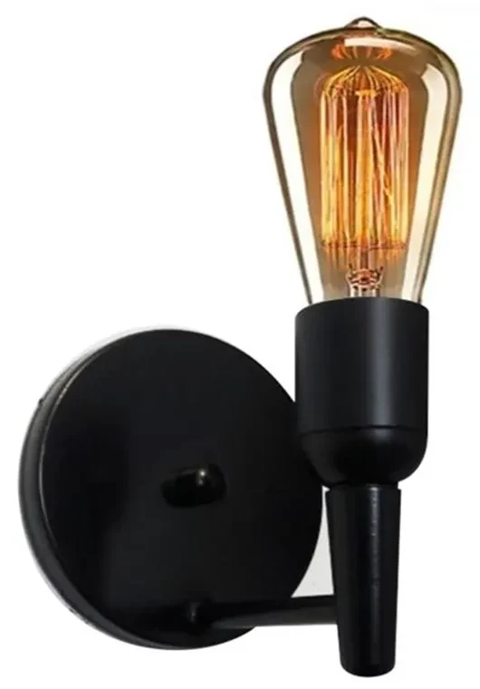 Lustre Arandela Retro Md-2028 Preto Suporte Para Lâmpada - Bivolt