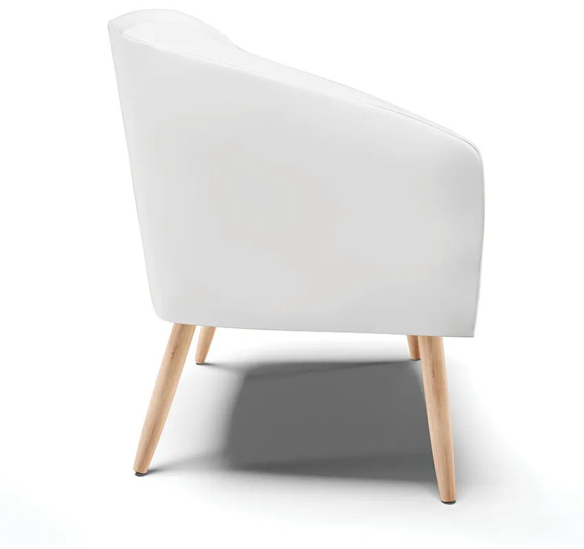 Poltrona Decorativa Pé Palito Natural Stella Sintético D03 - D'Rossi - Branco