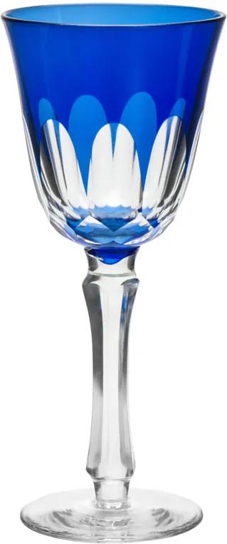 Jogo de 6 Taças Aurora Azul Lapidadas para Vinho Tinto - 250ml