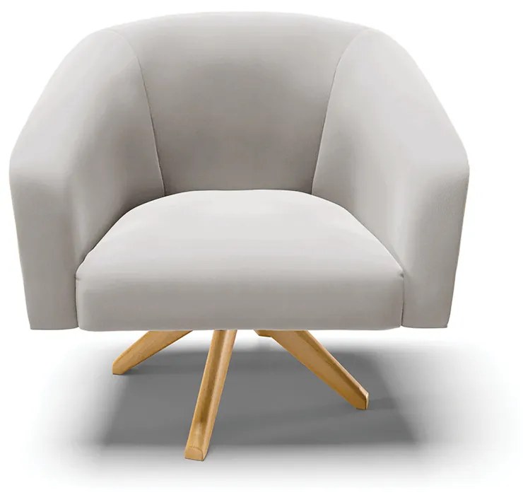 Poltrona Decorativa Giratória MA30 Kit 2 Stella Veludo D03 - D'Rossi - Cinza