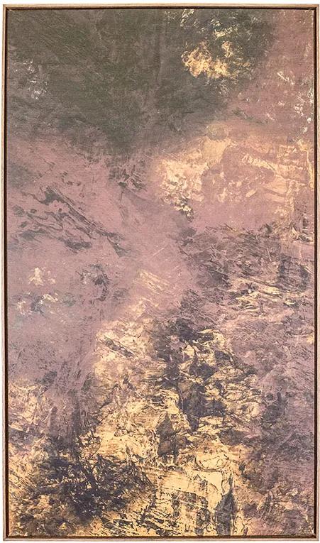 Tela Ouro em Canvas - 70x120cm - Moldura Natural  Kleiner Schein