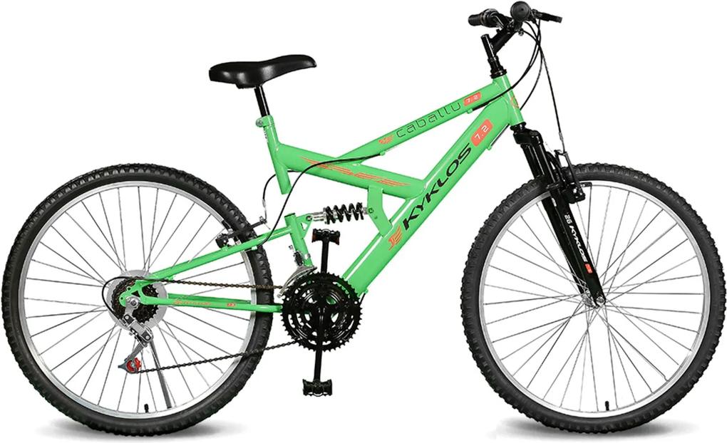 Bicicleta Kyklos Bikes Aro 26 Caballu 7.2 Alumínio Natural 21V Verde