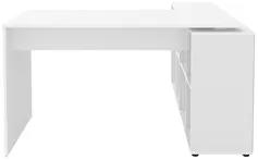 Mesa Escrivaninha em L 140x130cm 8 Nichos Eron A06 Branco - Mpozenato