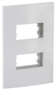 Placa Com Suporte 4x2 2 Modulos Branco Inova Pro