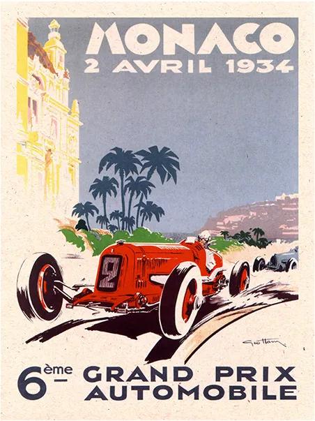 Placa Monaco 6º Grand Prix Automobile Pequena