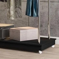 Kit 2 Módulos Closet Arara Expositor com Rodízios Aço Cromado D08 Pret