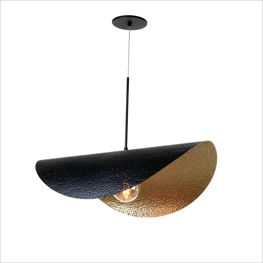 Pendente Wave 58X40X46Cm Metal Alumínio 01Xe27 - Old Artisan Pd-5719 (CORRUGADO, DENIM)