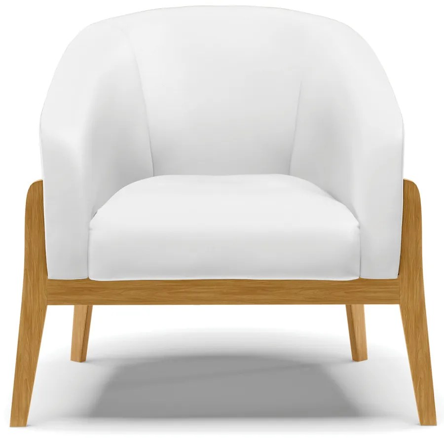 Poltrona Decorativa Base de Madeira kit 2 Stella Sintético D03 - D'Rossi - Branco