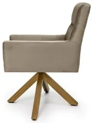 Kit 2 Poltronas Decorativas Giratórias Base Giromad Madeira Angel Velu