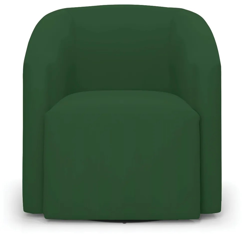 Poltrona Decorativa Base Giratória Kit 2 Stella Max Veludo D03 - D'Rossi - Verde
