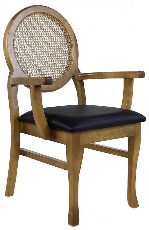 Cadeira de Jantar Medalhão Contemporânea com Braço - Wood Prime 54211 Liso