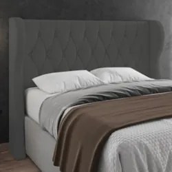 Cabeceira Casal Cama Box 140cm Malva Z04 Veludo Grafite - Mpozenato